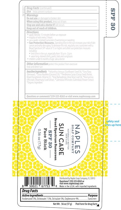 Naples Soap Spf 30 Facestick Broad Spectrum Tube Label 0.56 Oz (L32153g Naples Soap Spf 30 Facestick Broad Spectrum 2024 6 24 Ol)